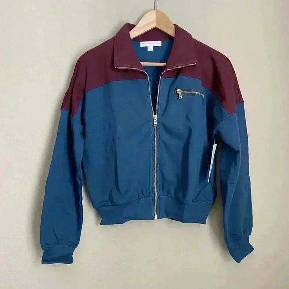 Spiritual Gangster So Fly Blocked Zip Jacket – Navy/Maroon, Size M, NWT - Picture 2 of 10